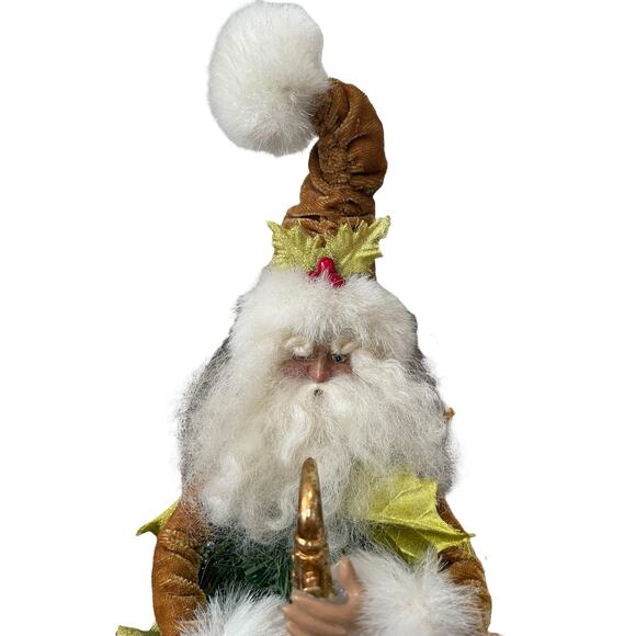 Department 56 Whimsical Christmas Tree Santa Claus Woodsy Elf Saxophone Rare 14" - Picture 13 of 14
